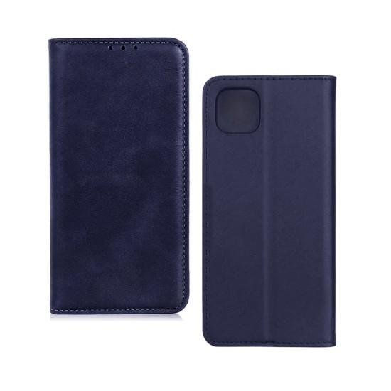 Leather Flip Cover with Internal Pocket for Samsung Galaxy A22 5G Blue